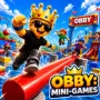 Obby: Mini Games vs 1000 throws you into exciting competitions where speed and skill are key. The goal is to get through each round and outpace the others.

